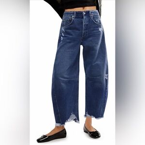 Women's Distressed Blue Jeans